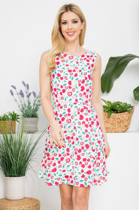 Apple Print A-line Dress