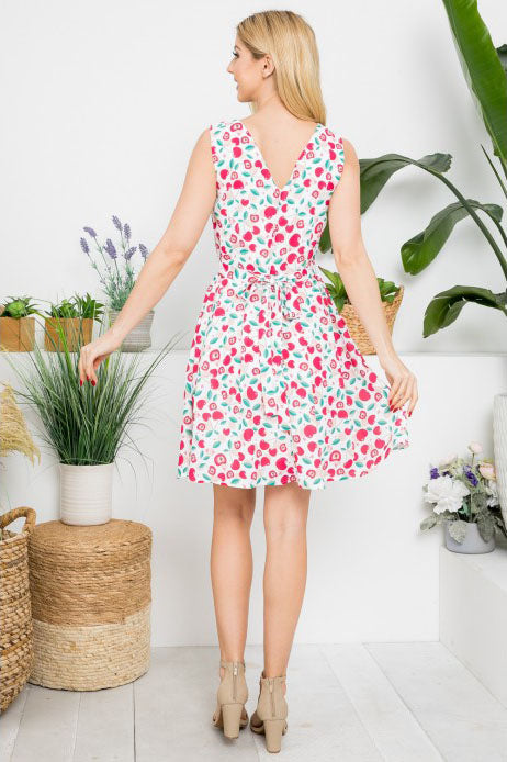 Apple Print A-line Dress