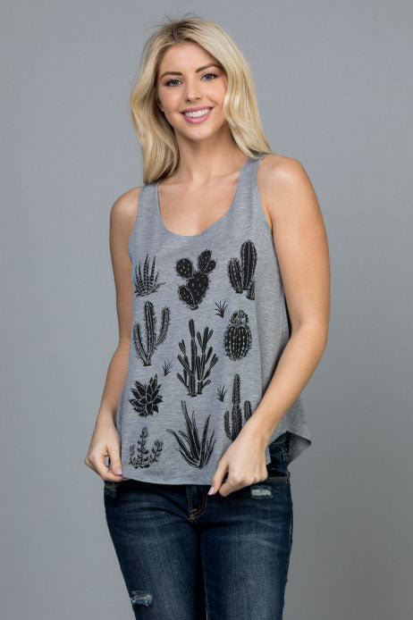 Cactus Print Tank