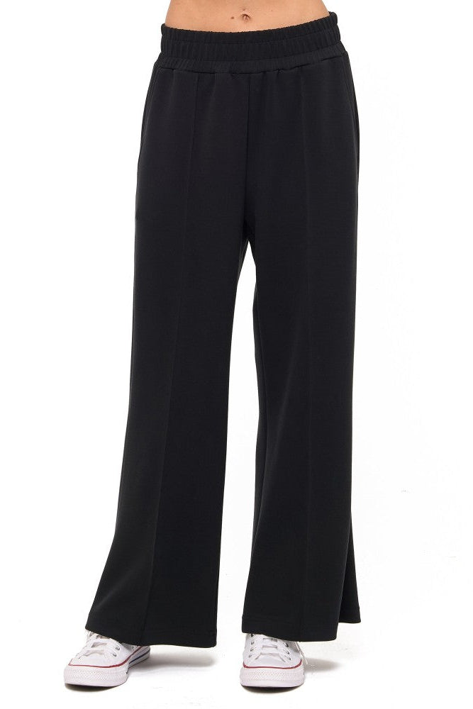 Scuba Lounge Pant with Piping Detail in Black