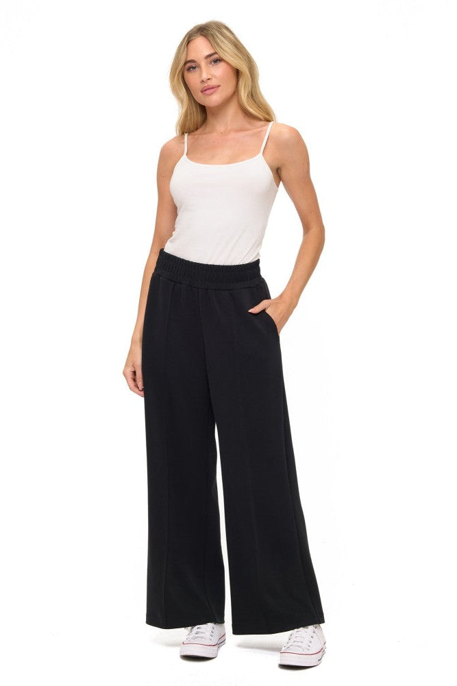 Scuba Lounge Pant with Piping Detail in Black