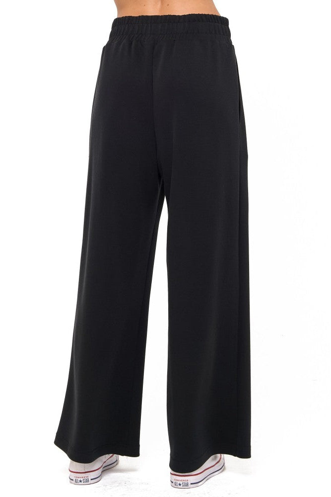 Scuba Lounge Pant with Piping Detail in Black