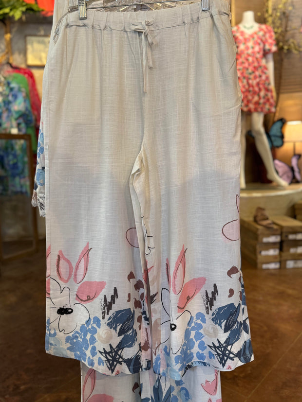 Printed pant w/ drawstring
