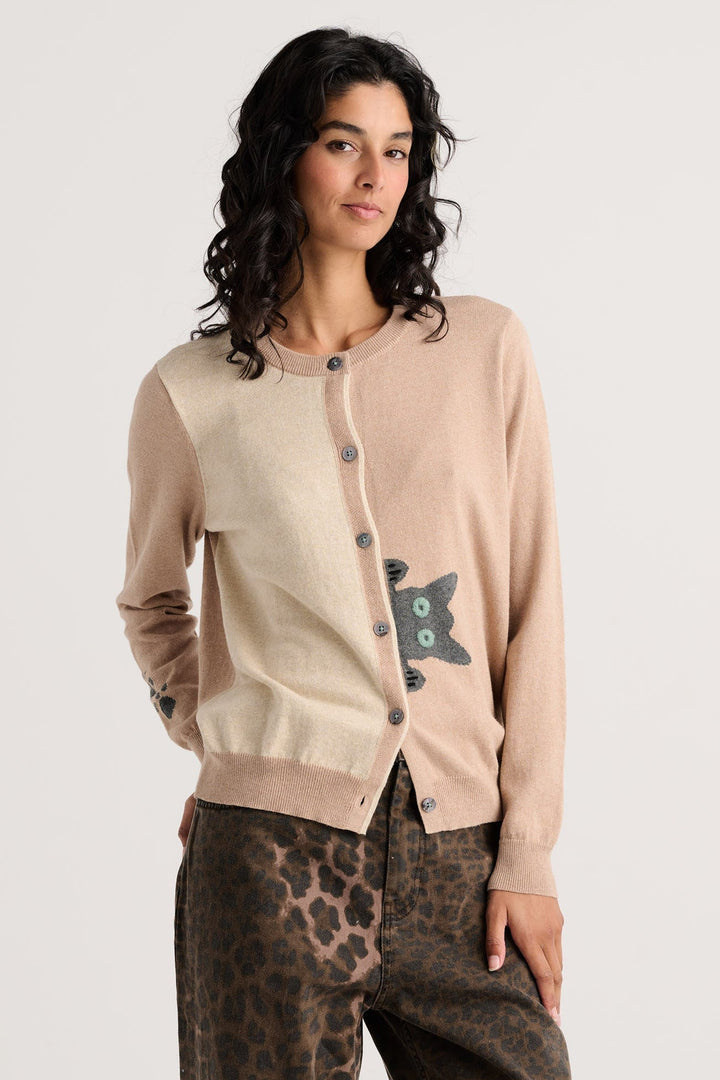Cat Cardigan in Biscuit