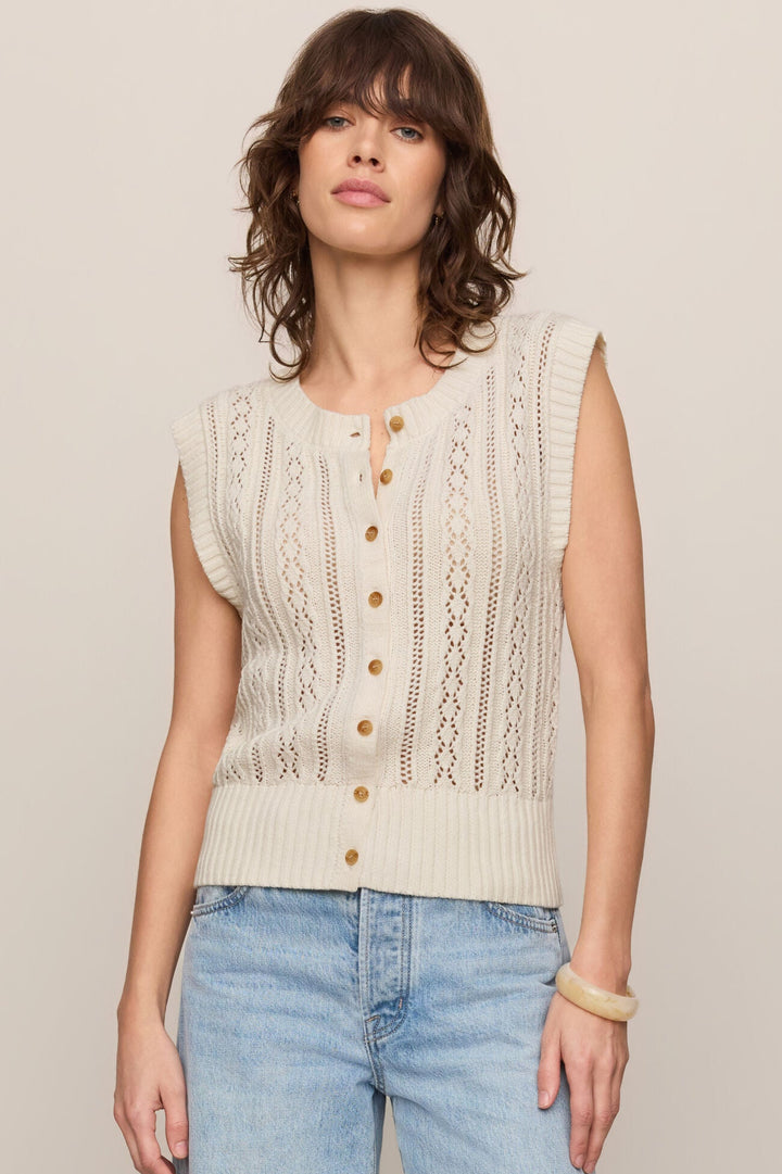 Cabot Sweater Vest in Sandstone