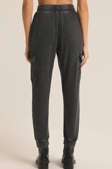 Niles Waffle Cargo Pant - Black