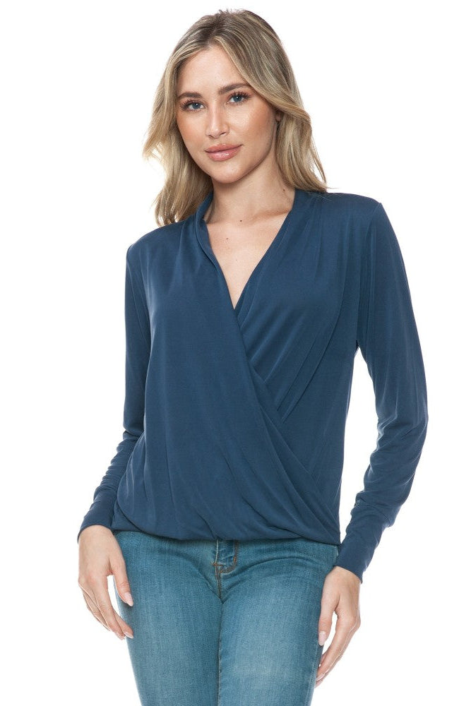 Surplice Blouse in Navy