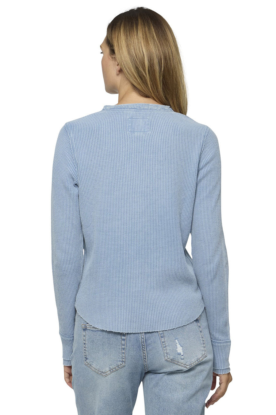 Reardan Waffle Henley in Pale Blue