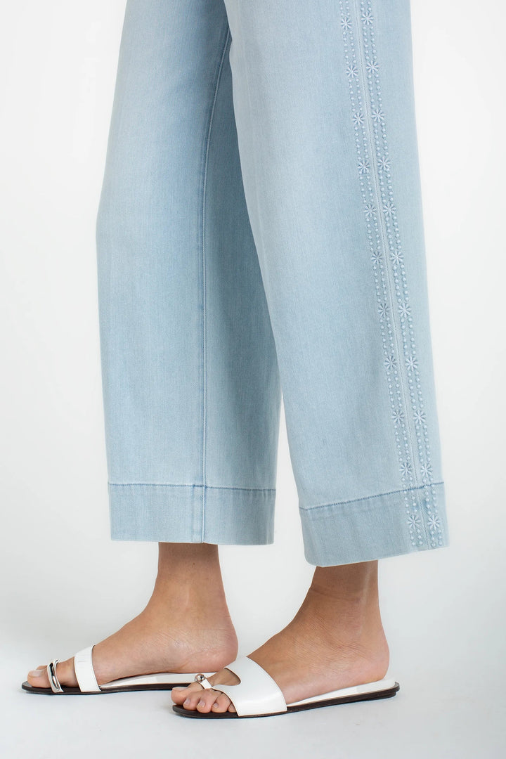 Embroidered Crop Leg Jean