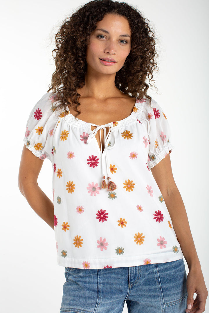 Embroidered Floral Top