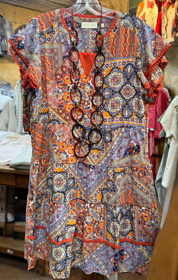 Woven printed dress