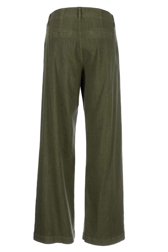 Meg Linen Wide Leg Pants - Khaki