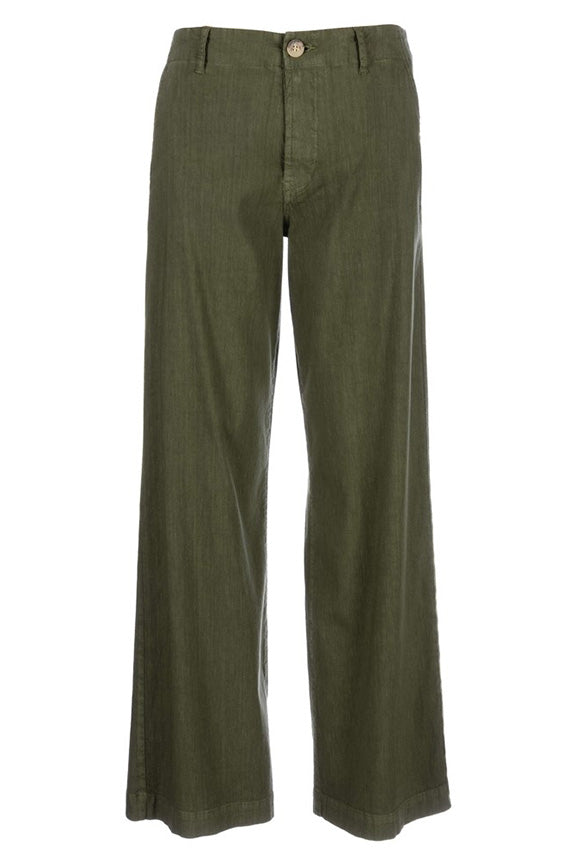 Meg Linen Wide Leg Pants - Khaki