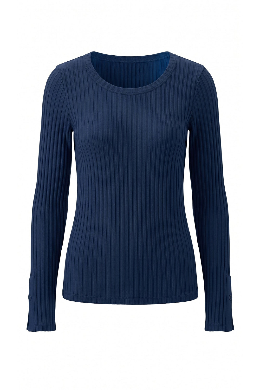 Long Sleeve Rib Knit Top in Club Navy