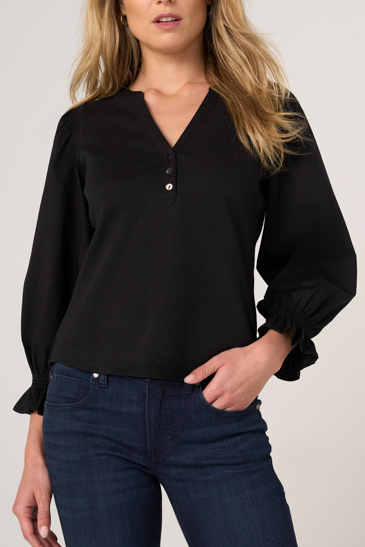 3/4 Sleeve Blouse in Black