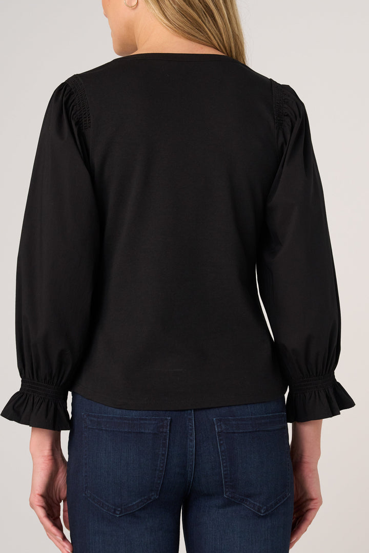 3/4 Sleeve Blouse in Black