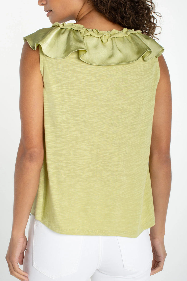 Sleeveless Ruffle Top in Lime Crema