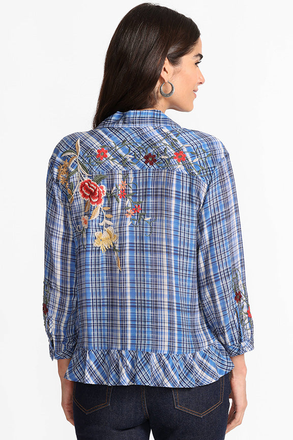 Peplum Ruffle Hem bLOUSE
