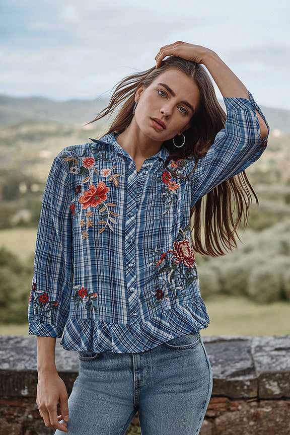Peplum Ruffle Hem bLOUSE
