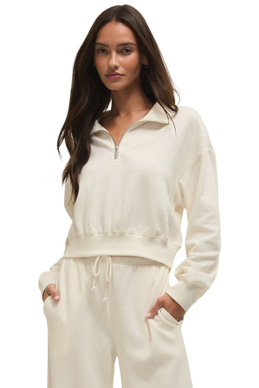 Downtown Half Zip Sweatshirt in Cloud