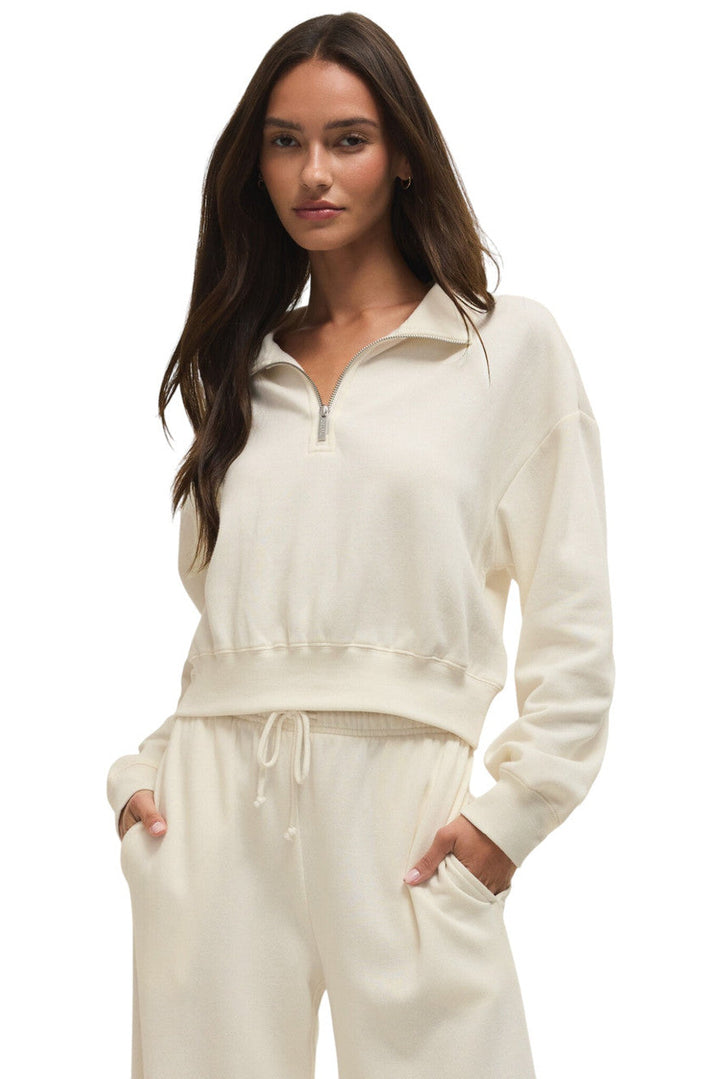 Downtown Half Zip Sweatshirt in Cloud
