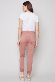 Frayed Hem Jeans in Nougat