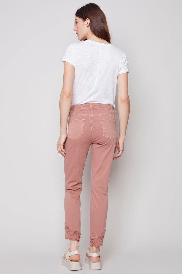 Frayed Hem Jeans in Nougat