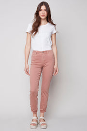Frayed Hem Jeans in Nougat