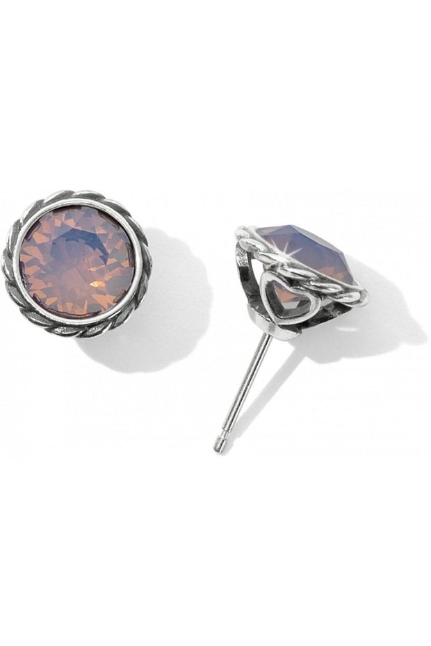 Iris Stud Earring in Silver-Rose water opal