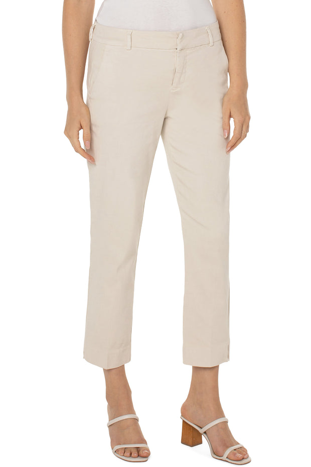 Kelsey Trouser with Side Slit in Roman Stone