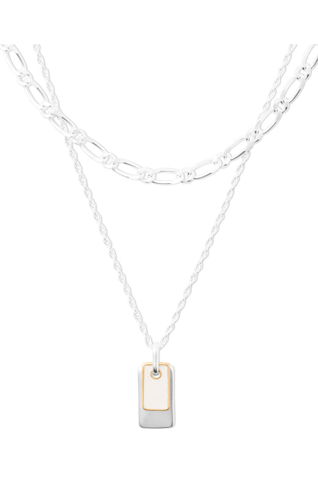 Layer Tag Charm Necklace